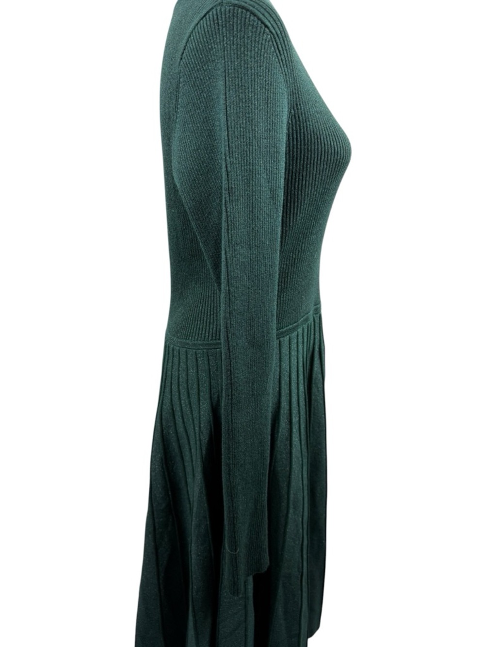 NWT Draper James Deep Green Ribbed Fit-and-Flare Long Sleeve Dress Size XL - Picture 7 of 11